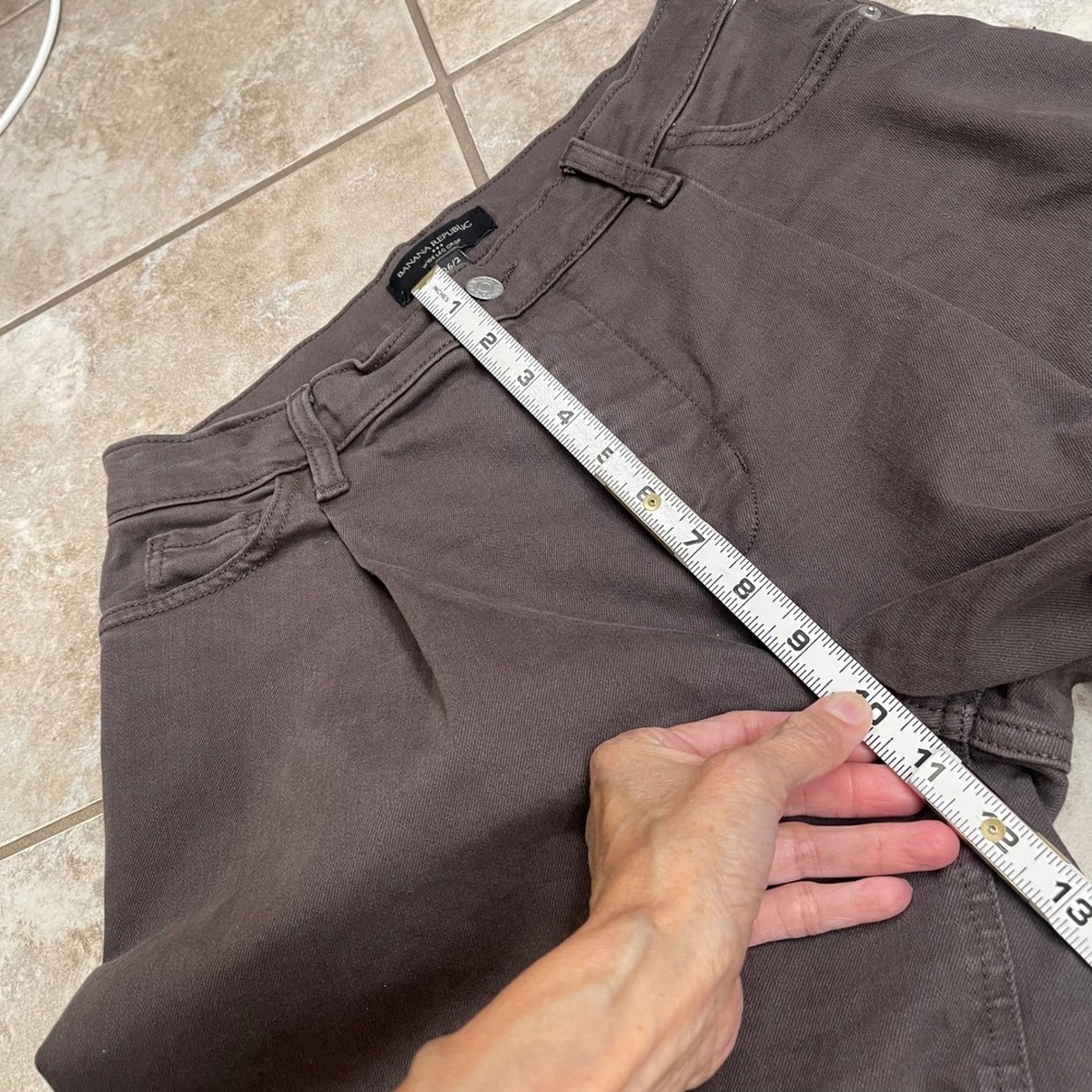 Banana Republic Womens Wide Leg Crop Pants‎ Size 26/2 Brown Raw Hem Casual - Picture 4 of 7